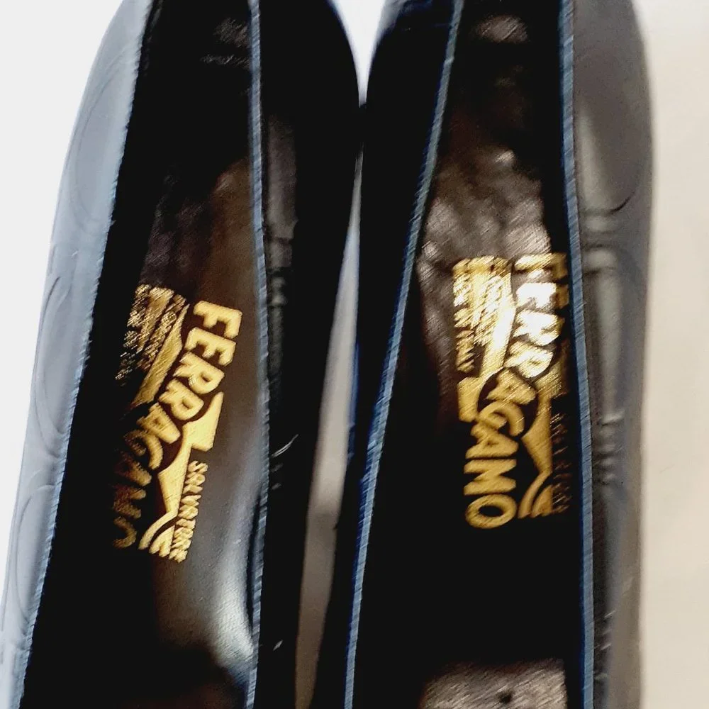 Ferragamo Gancini Symbol Embossed Pump